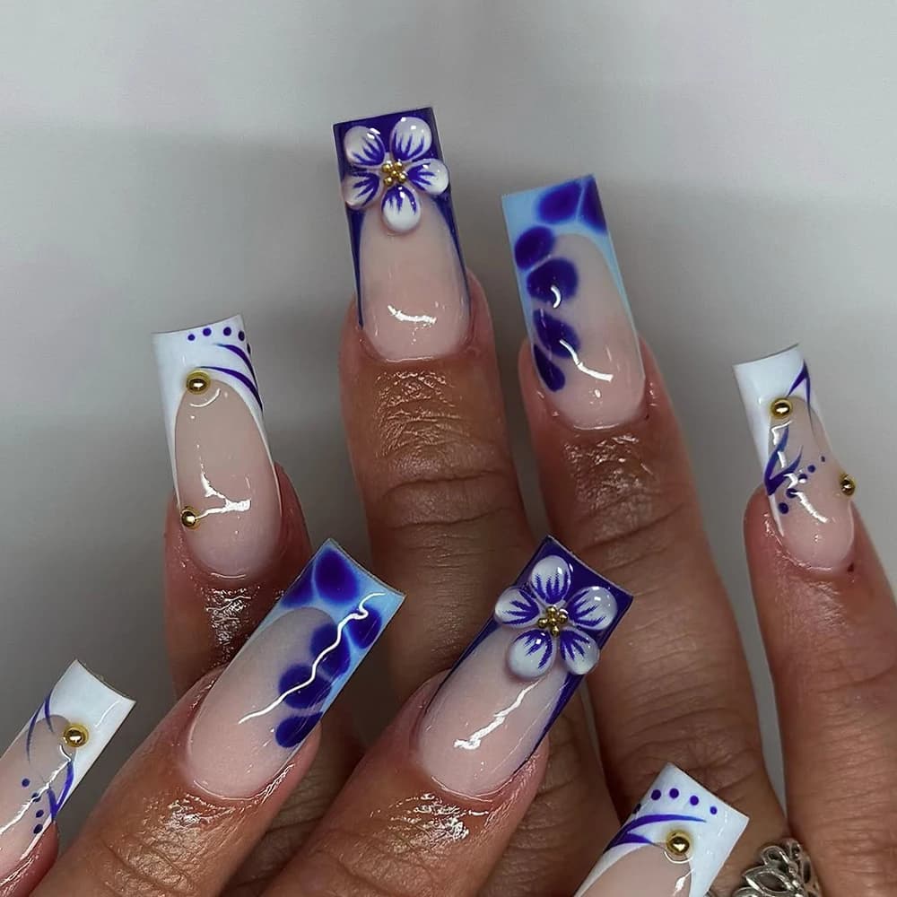 Elevate Your Style with, 24pcs/set Press on nails tips 3D gel makes red French Acrylic Fake Nail，rhinestone ornament，Fit Perfect