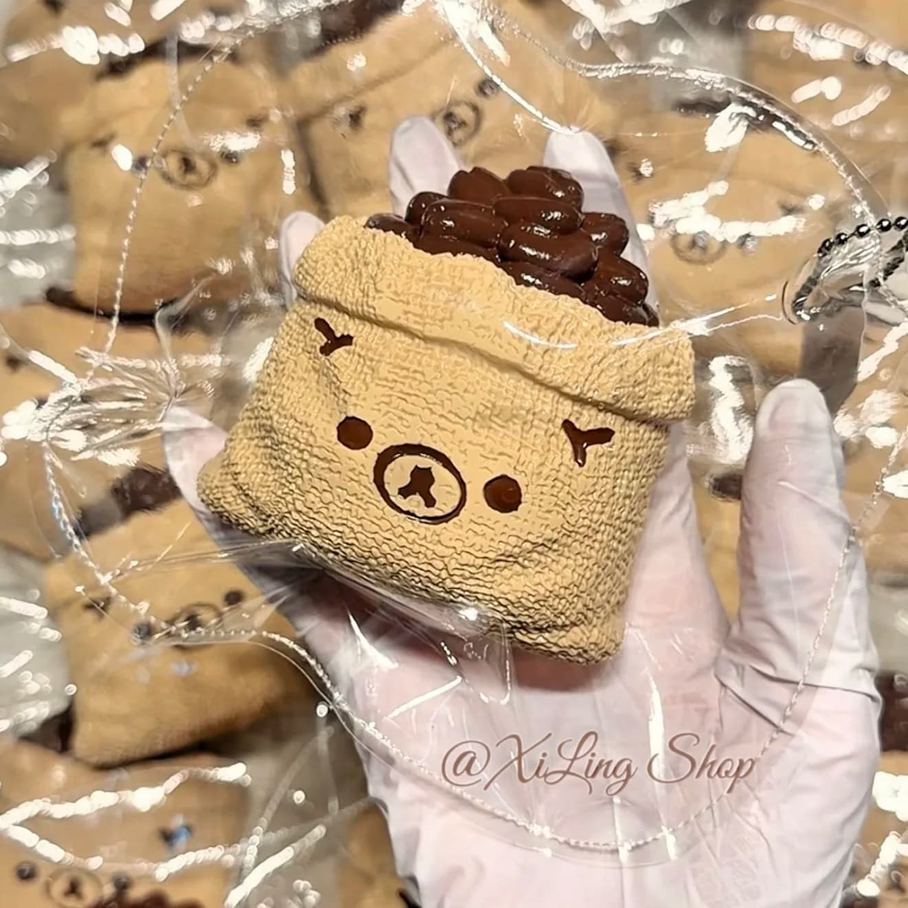 1Pc Taba Squishy toy with Three Available Textures - Coffee Bean Sack Bear shaped to relieve stress - Food grade silicone