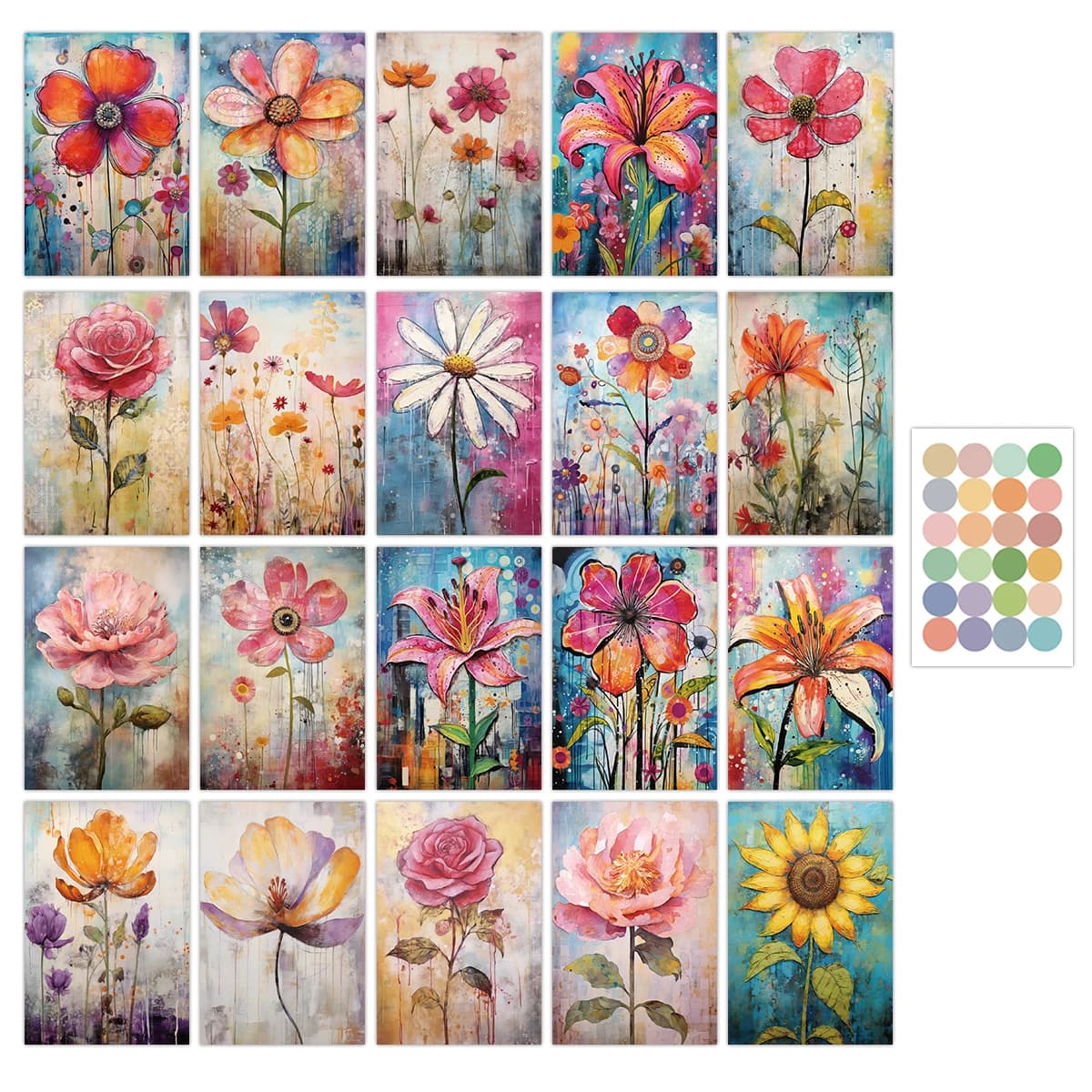 20 cartoline artistiche con fiori ad acquerello, biglietti regalo fai da te, per casa, stanza, ufficio, matrimonio, decorazioni primaverili, bomboniere, regalo premuroso