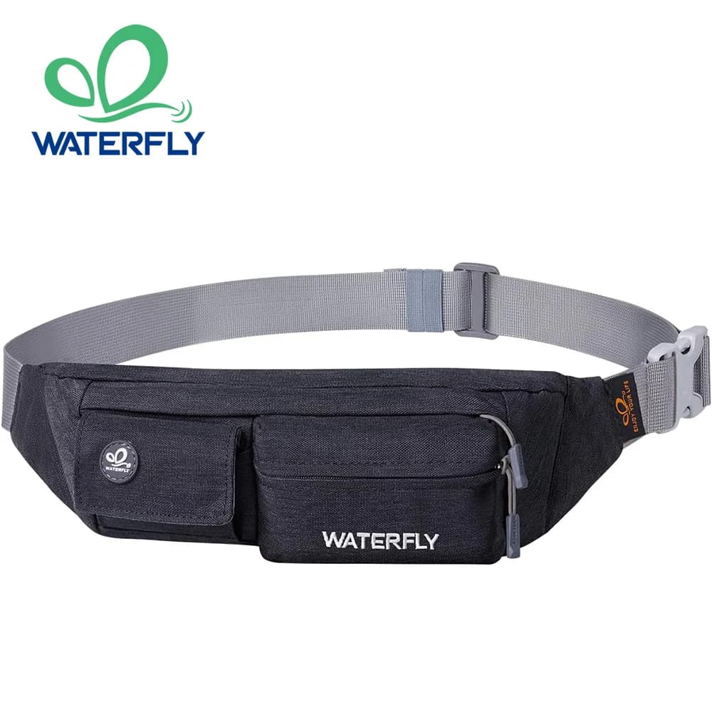 WATERFLY Marsupio per donna uomo marsupio piccolo marsupio sottile con 4 tasche per camminare borsa a tracolla leggera
