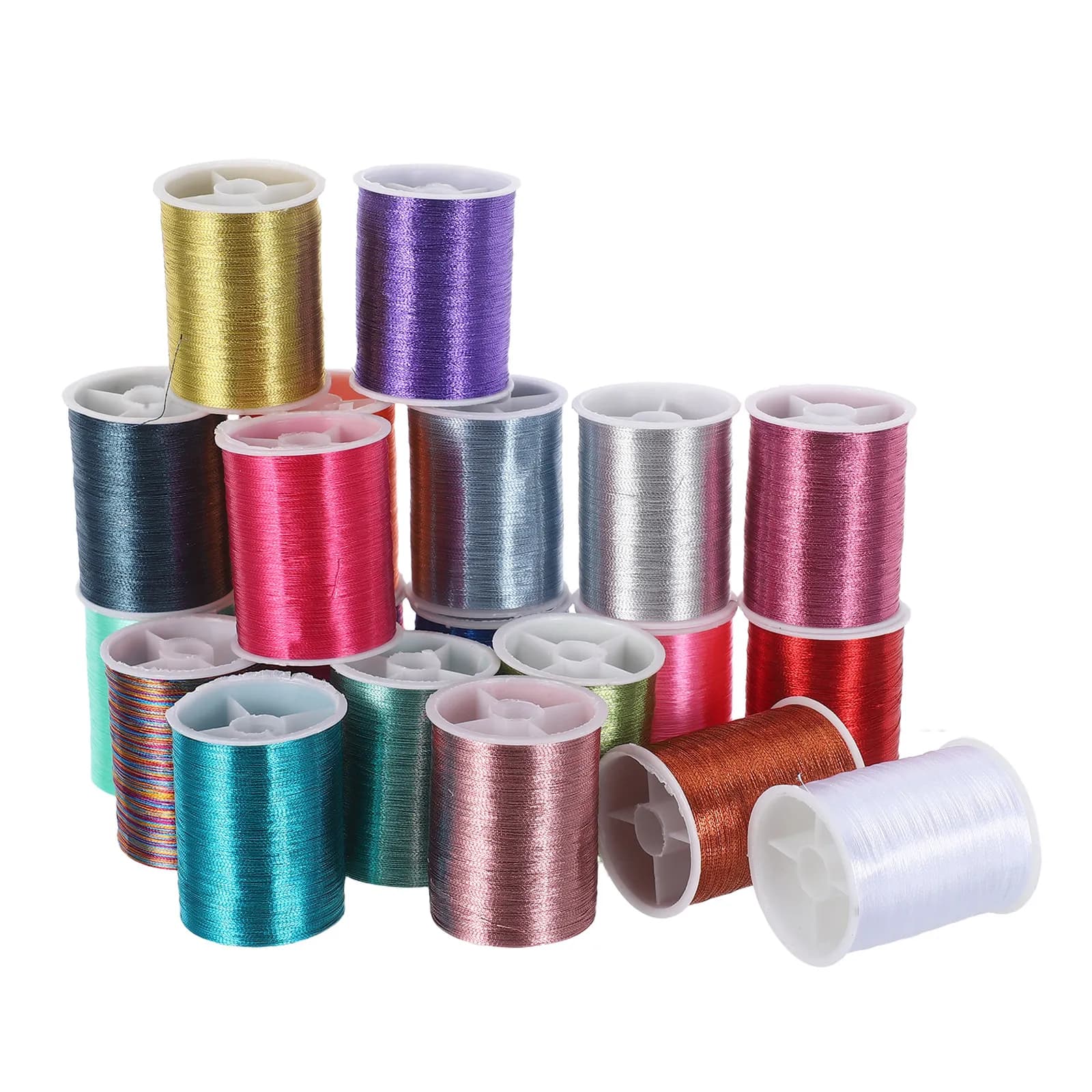 Set di Fili Metallici per Ricamo, Multicolore Luccicante per Cucito, Quilting, Punto Croce, Uncinetto, Fai da Te