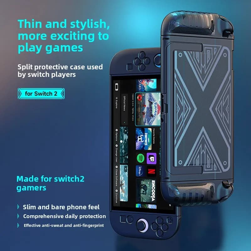 Adatto per custodia protettiva per console di gioco Switch 2 per custodia protettiva di tipo split Nintendo Custodia morbida in TPU confezione completa anticaduta
