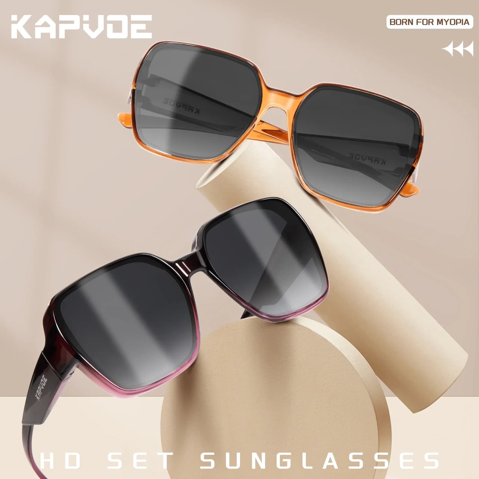 Sunglasses Kapvoe Fitover Oversize Polarized Squares for View Glasses, Guide Glasses, Fishing and Cycling
