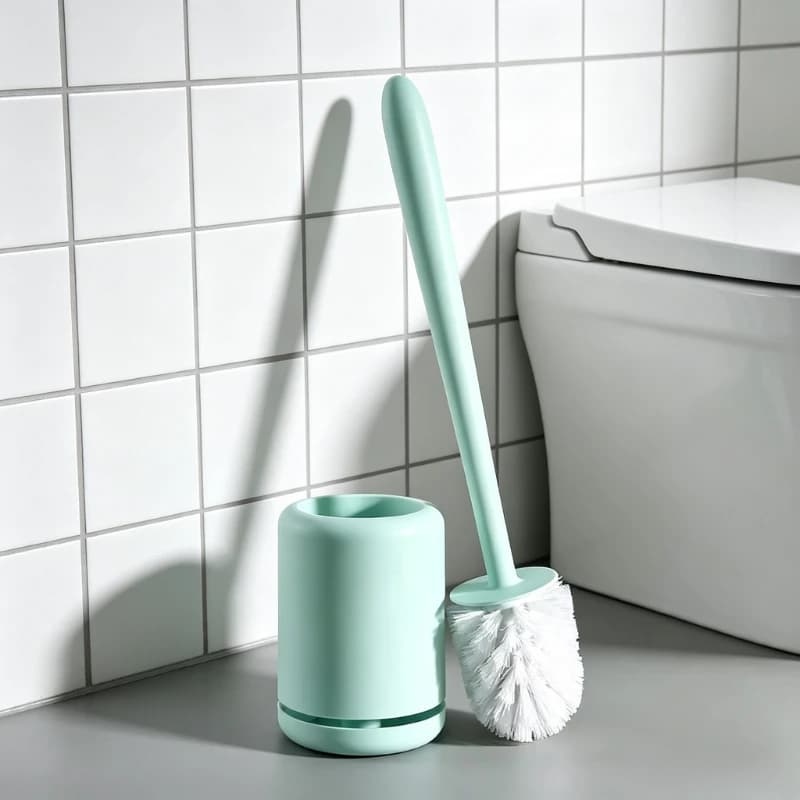 Silicone Toilet Brush , Soft Bristle Bathroom Cleaning Brush, Wall Mounted Quick Drying No Water Accumulation Toilet Cleaner