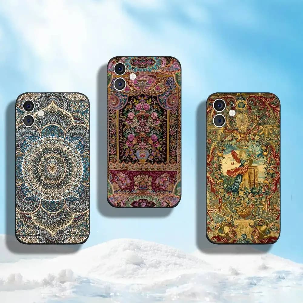 Persian Rug Iranian Carpet Phone Case For iPhone 17 16,15,14,13,12,11,Pro,Max,Plus,Mini Niche Creative High-End Feel Cover