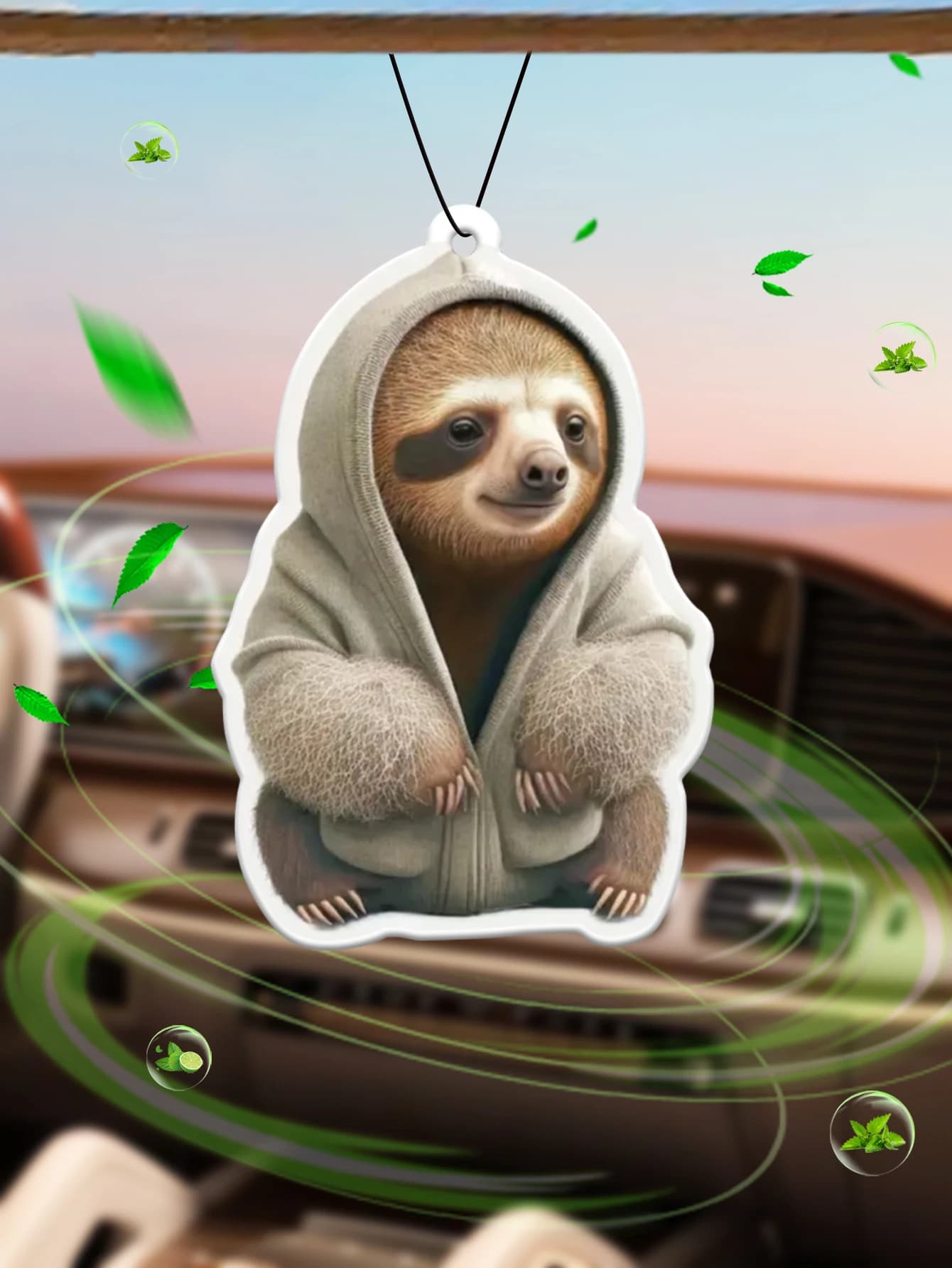 Perfume for Auto Neutro and Non-Toxic Deodorant Cute Sloth Intercontinental Hotel (Profume from Hotel) | Natural Essential Oils and Perfume Pads for Aromatherapy (Noroili/Grapefruit/Cedro) | Hanging model and double use with ventilation clip | Long lasting fragrance for 60-90 Days | Deodorant and Purifier | Design by Animation Cartoon | Same fragrance of that other perfume for sale in the store | Creative Gifts