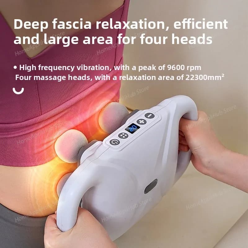 Muscle Relaxation Massager Multiple Shock Absorption and Noise Reduction Neck Gun Multi-functional Body Four-head Fascia Gun
