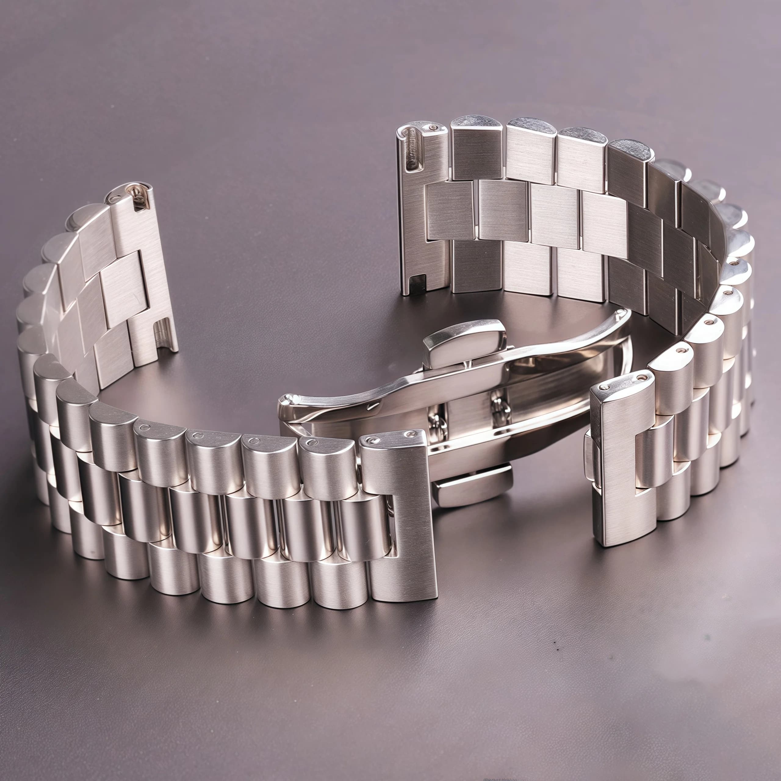 Women's Stainless Steel Bracelet Men's Solid Metal Watch Strap Silver 16mm 18mm 20mm 21mm 22mm Accessories