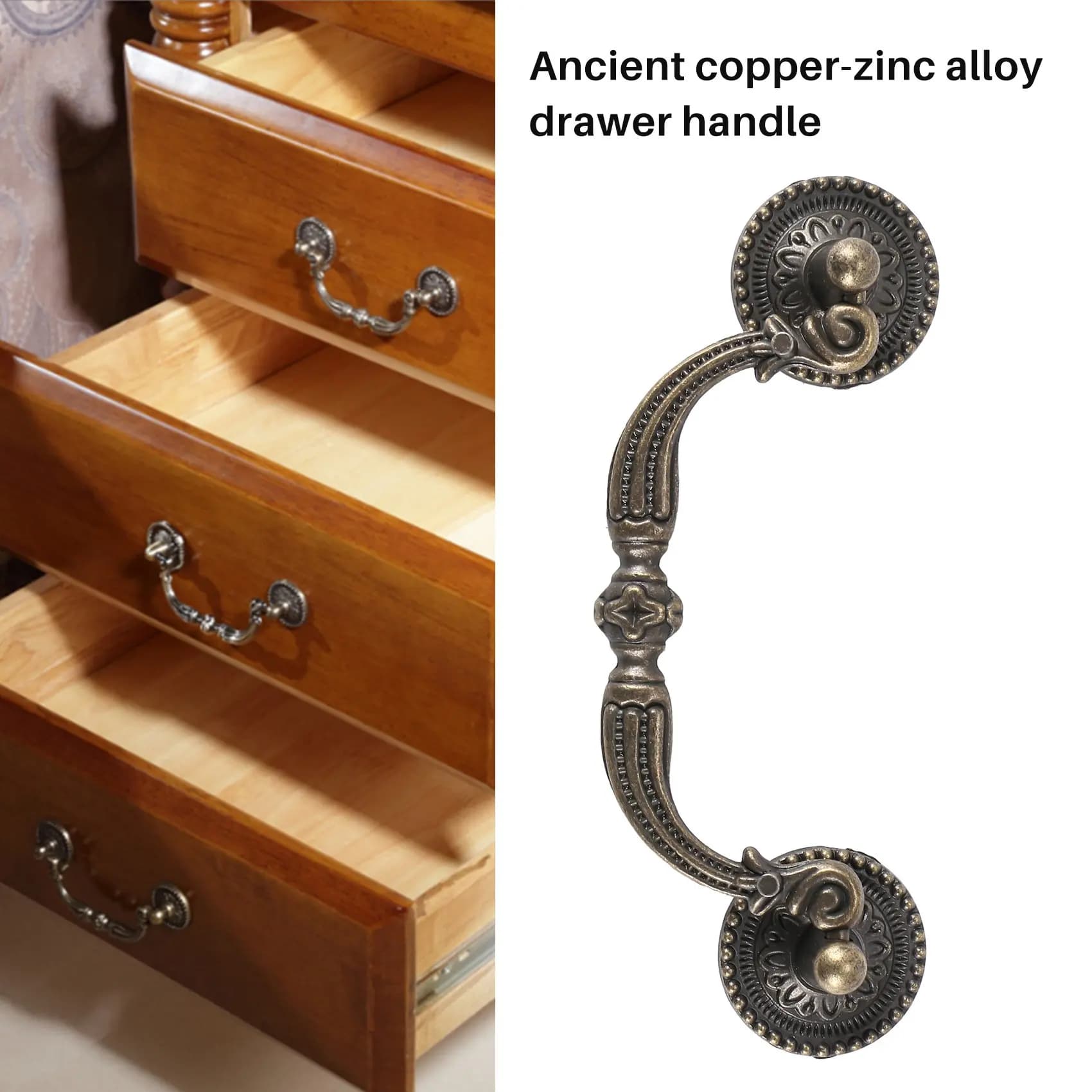 Maniglie per ante e cassetti in ottone anticato ABZT 100 mm