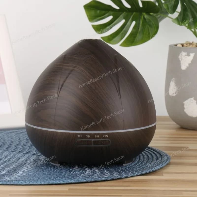 Peach Seven-color Lamp Wood Grain Humidifier Ultrasonic Negative Night Light Aroma Diffuser with Large Fog Output Office Hotel