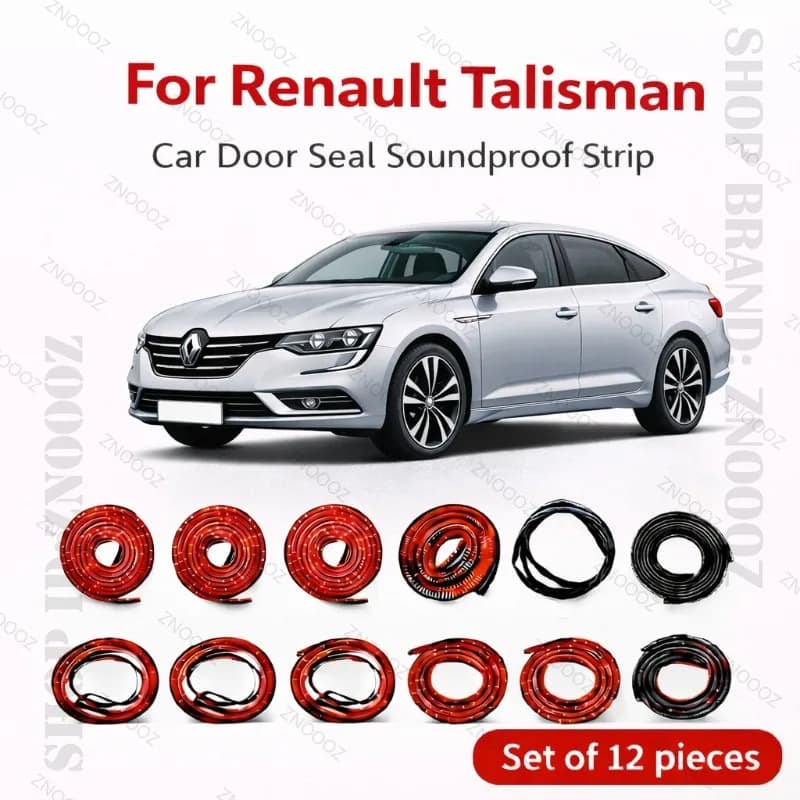 Set di 12 Guarnizioni per Portiere Auto Renault Talisman, Striscia in Gomma a Doppio Strato Insonorizzante, Antipolvere e Impermeabile