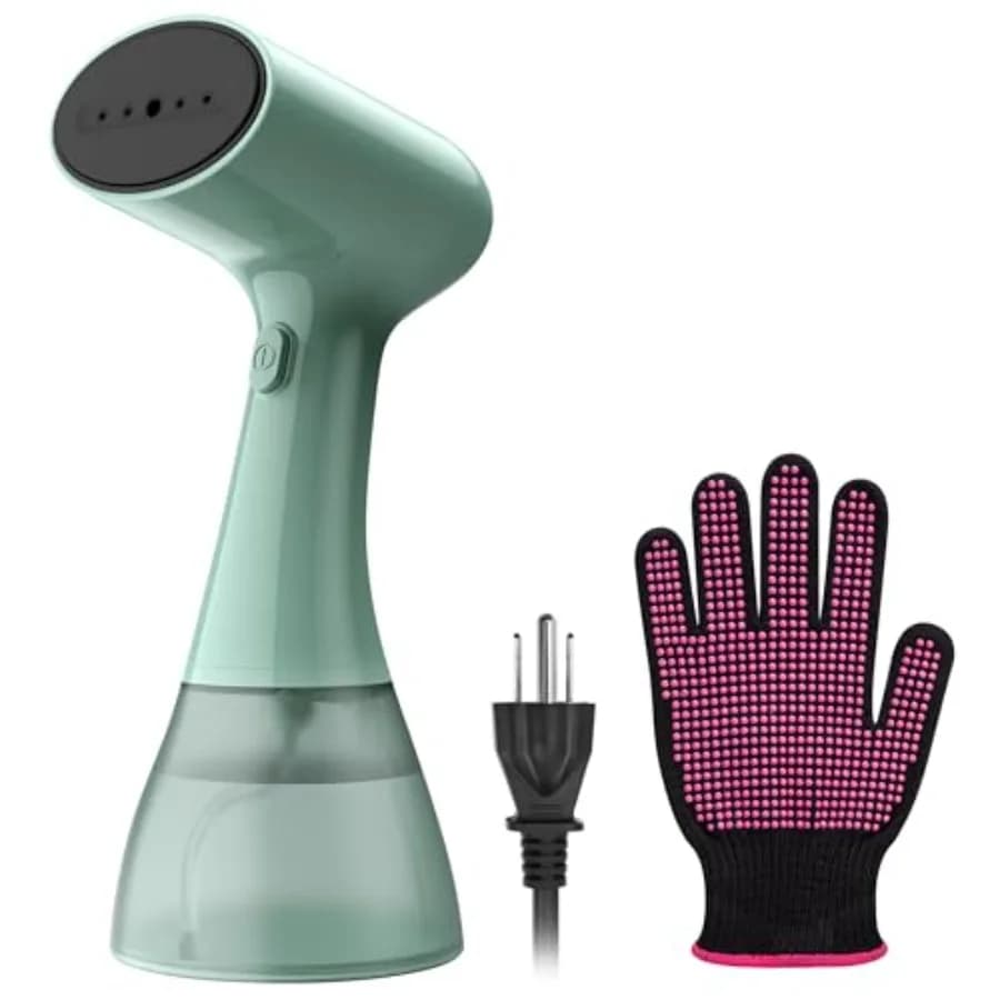 GS01 Vaporizzatore per Vestiti Portatile con Serbatoio d'Acqua Ultra Grande da 400ml, 1500W di Alta Potenza, Riscaldamento Rapido in 20 Secondi, Anti-Piega