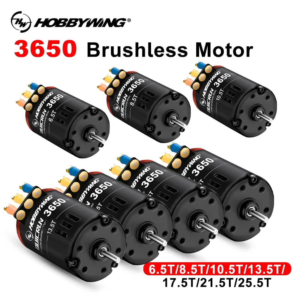 Hobbywing 3650 Motore Brushless Sensored Albero da 3,17 mm Plug-and-Play per Auto RC 1/10 1/12