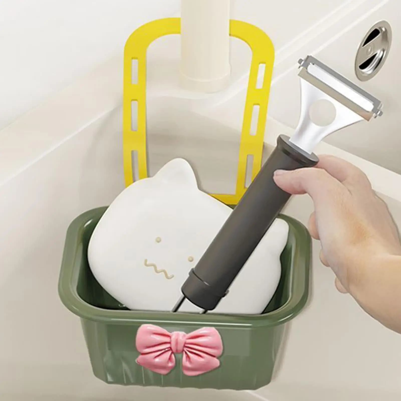 Cestello per lavello Cestello per lavello angolare sospeso Catcher per rifiuti alimentari Contenitore multiuso per contenere riso, frutta, carne, sapone