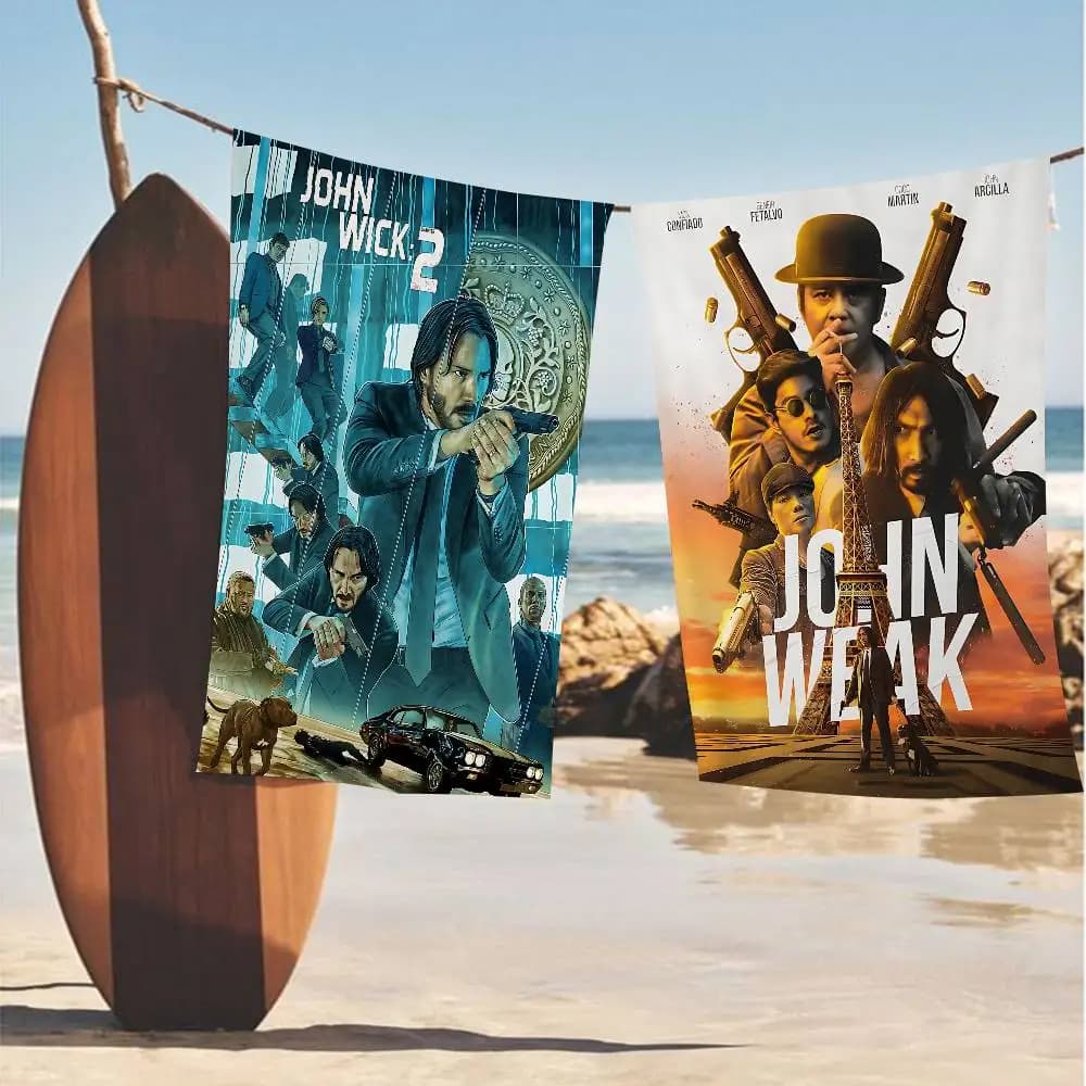 Asciugamano da Spiaggia Classico J-john W-wick, Morbido e Assorbente, Regalo per Bambini, Viaggi, Campeggio, Palestra