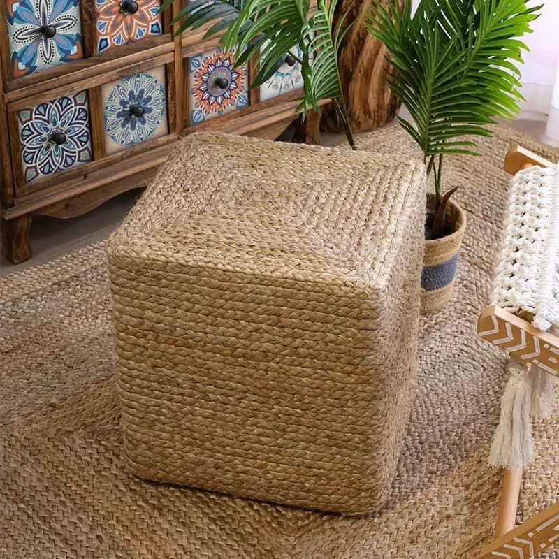 Hand-woven 100% Organic Jute Cushions & Stools for Bay Windows and Meditation Home Use with EPE Filling China-made