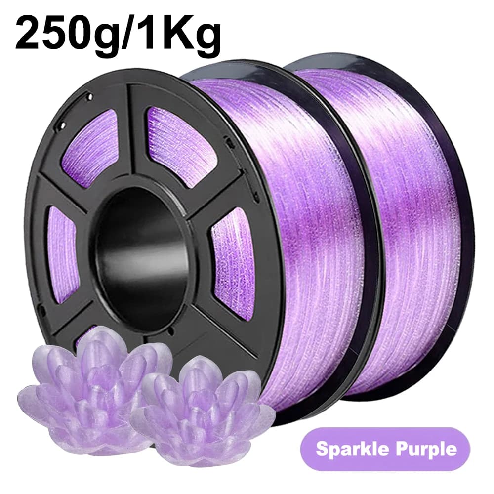 Filament PLA Transparent Crystal Sparkling Purple 250g 1Kg for 3D Printer 1.75mm Material for 3D Printer
