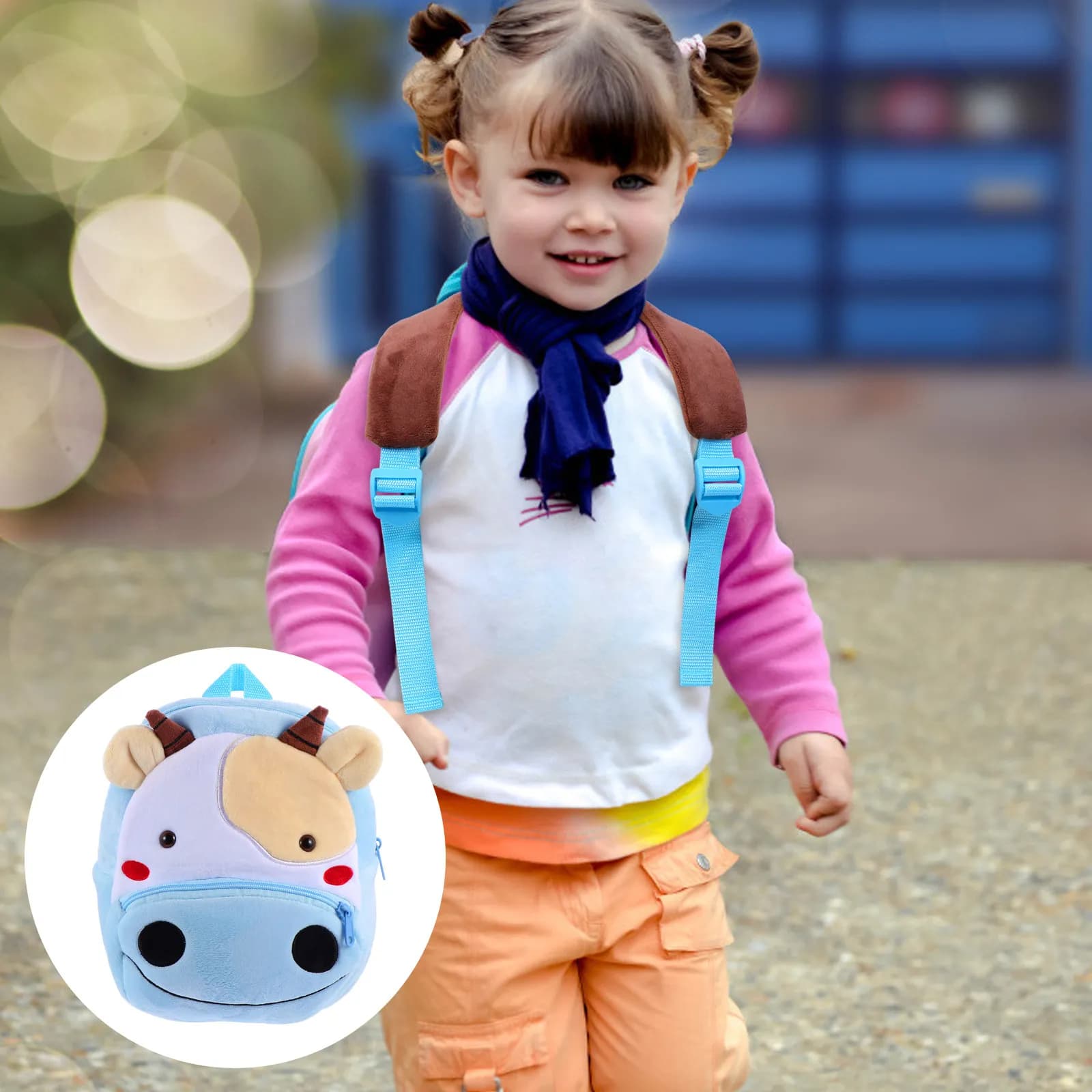 1Pcs Adorable Animals Children Soft Backpack Large Capacity Kindergarten Bag Comfortable Shoulder Straps Kids Traveling School