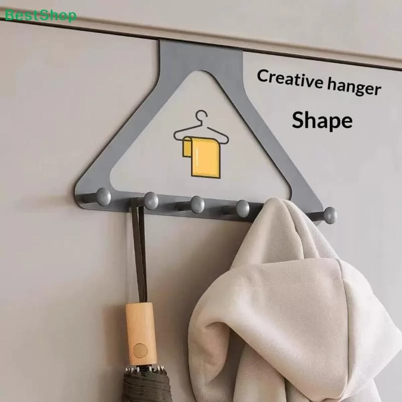 Clothes Hooks Behind The Door,PunchFree ,Traceless Hanger For Coats, Hats, Bags, And More,Over The Door Storage Organizer Hanger