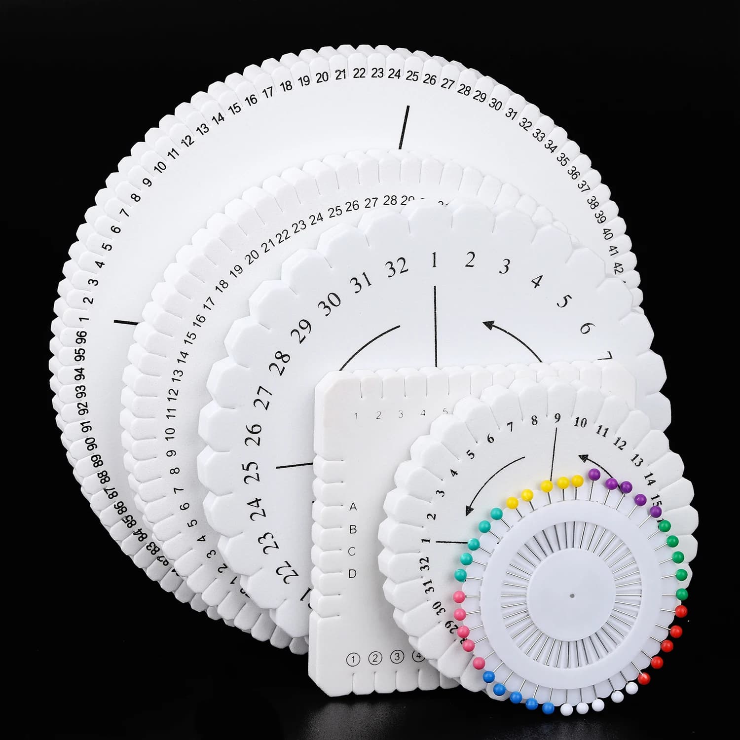 1 pz rotondo e quadrato braccialetto per maglieria Kumihimo disco disco vassoio corda intrecciata nodo tessitura gioielli Desgin Board strumento di gioielli