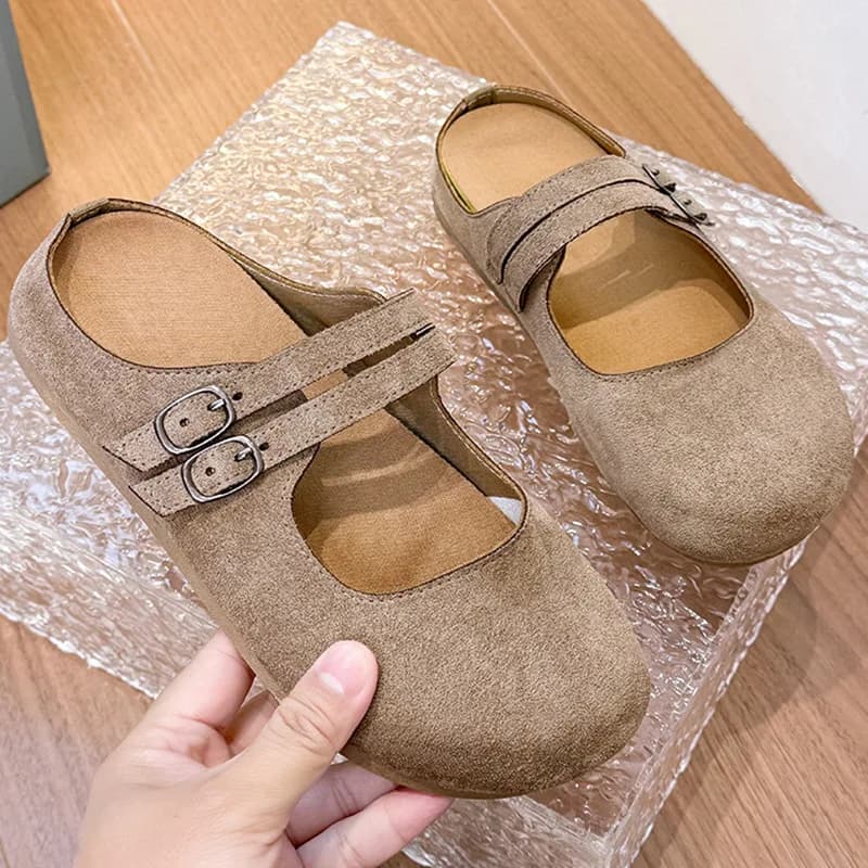 Nuove Ciabatte Donna Primavera 2026 con Punta Chiusa e Doppio Bottone, Stile Mary Jane, Comode e Alla Moda