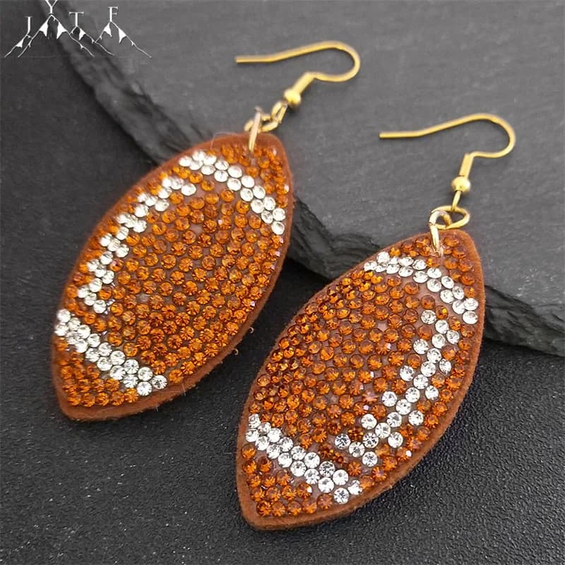 Simpatici palloni da tennis da rugby Calcio Calcio Basket Orecchini con perno Strass Orecchini da calcio in cristallo americano per gioielli da donna