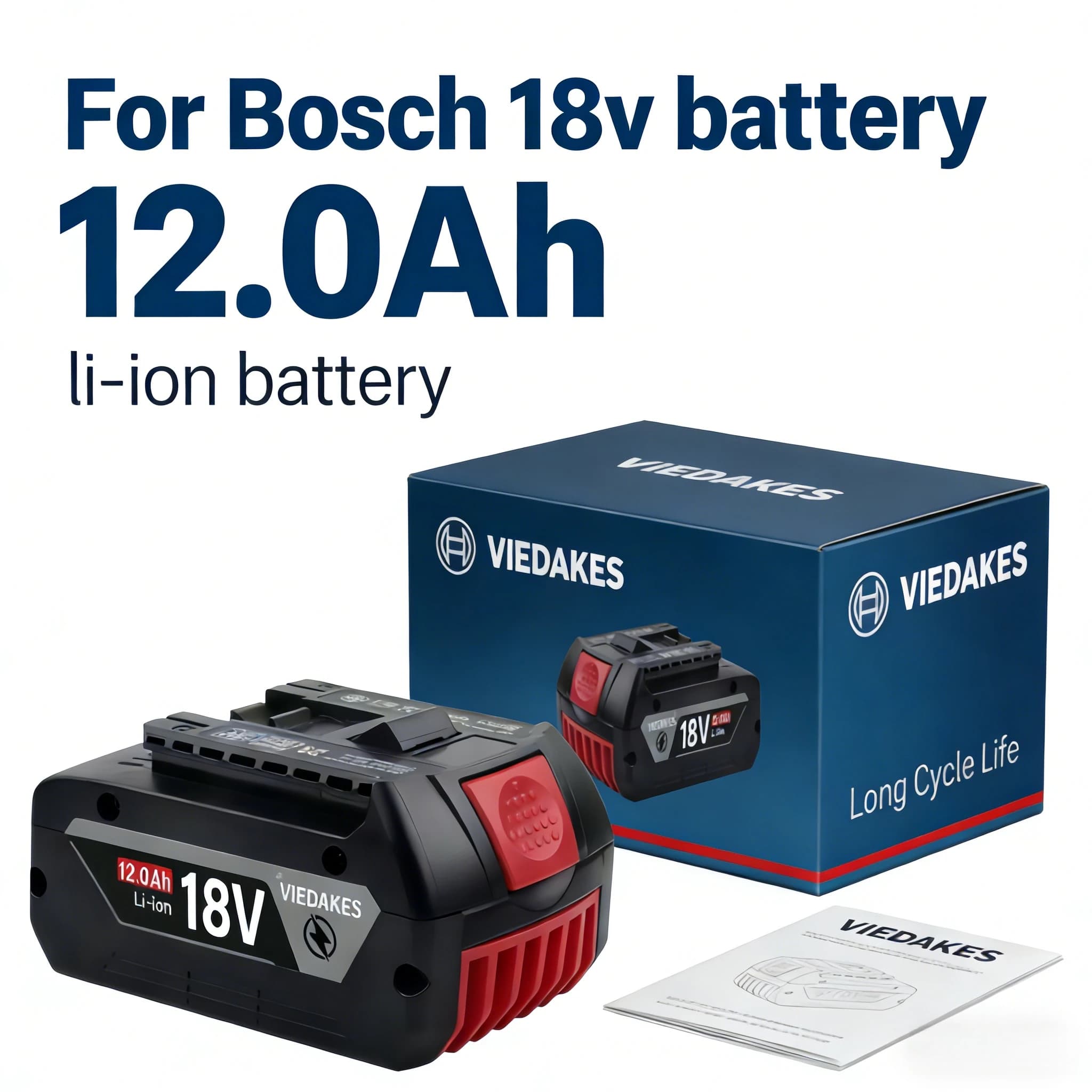 Batteria Ricaricabile 18V 12000mAh, Batteria al Litio Originale per BOSCH 18V 12.0AH, Batteria Ricaricabile Originale per Utensili ◐ _ ◑