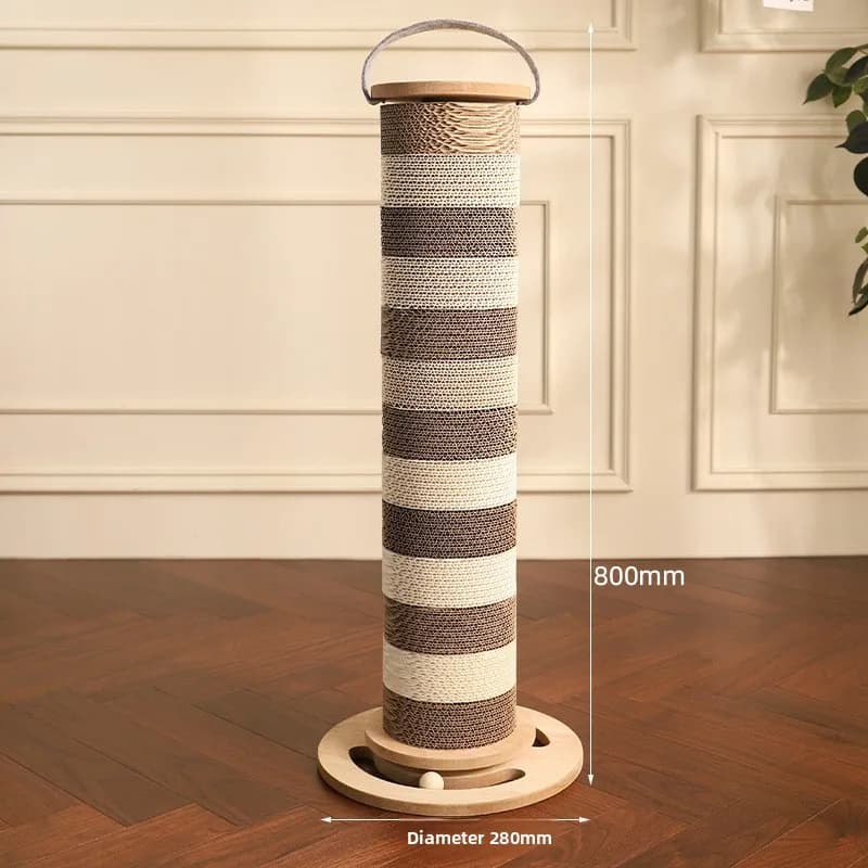 Thick Corrugated Cardboard Cat Scratching Board Double Ply Portable Handle No Shedding Climbing Toy Pet Cat Scratching Pole