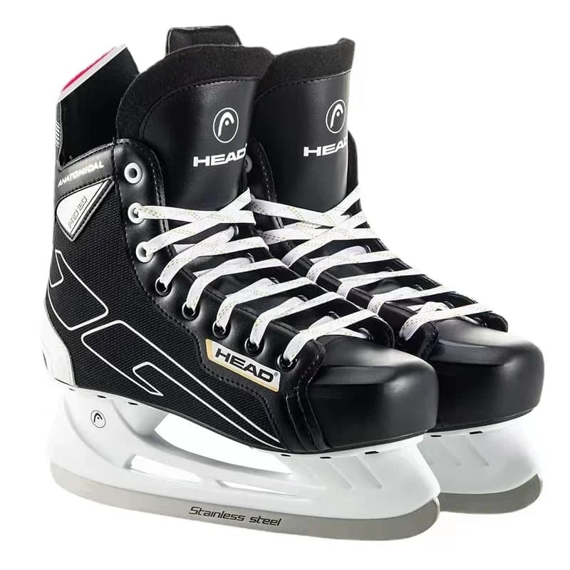 S180 Lame per coltelli da hockey su ghiaccio in pelle nera Pattini Scarpe Patines con vera lama per ghiaccio Bambini adulti Taglia 28-47 Principianti