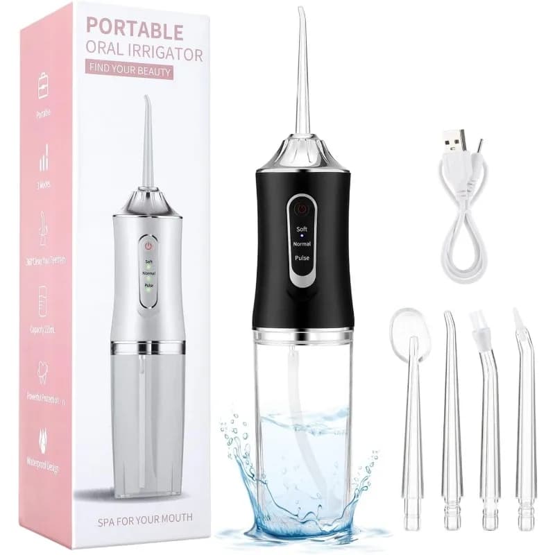 Irrigatore orale irrigatore portatile per denti USB ricaricabile impermeabile Scrubber per denti 3 modalità denti puliti adatto per bambini adulti