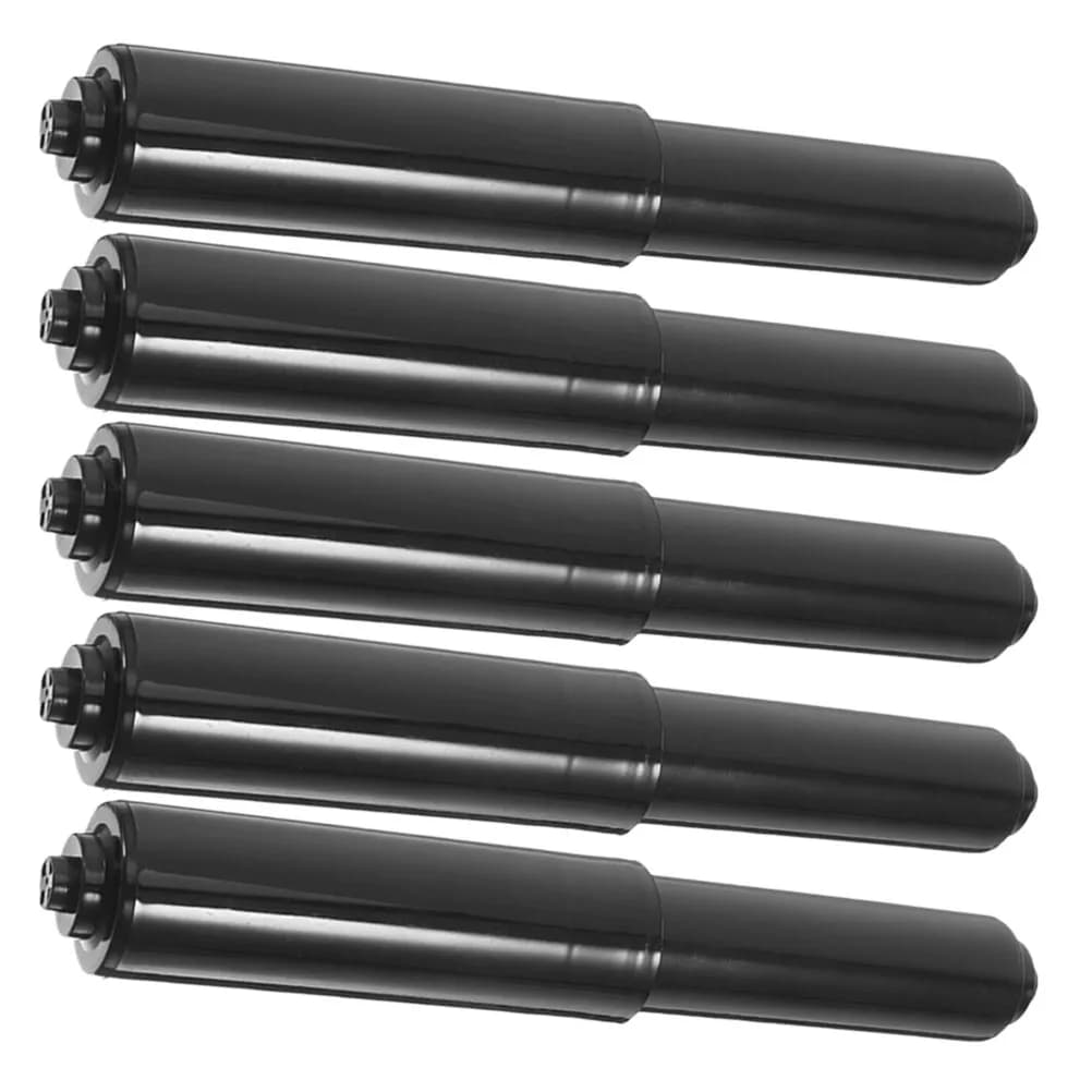 Set di 5 Supporti Regolabili a Molla per Carta Igienica, Ricambio per Dispenser di Carta, Asta Telescopica in Acciaio Inox e PP