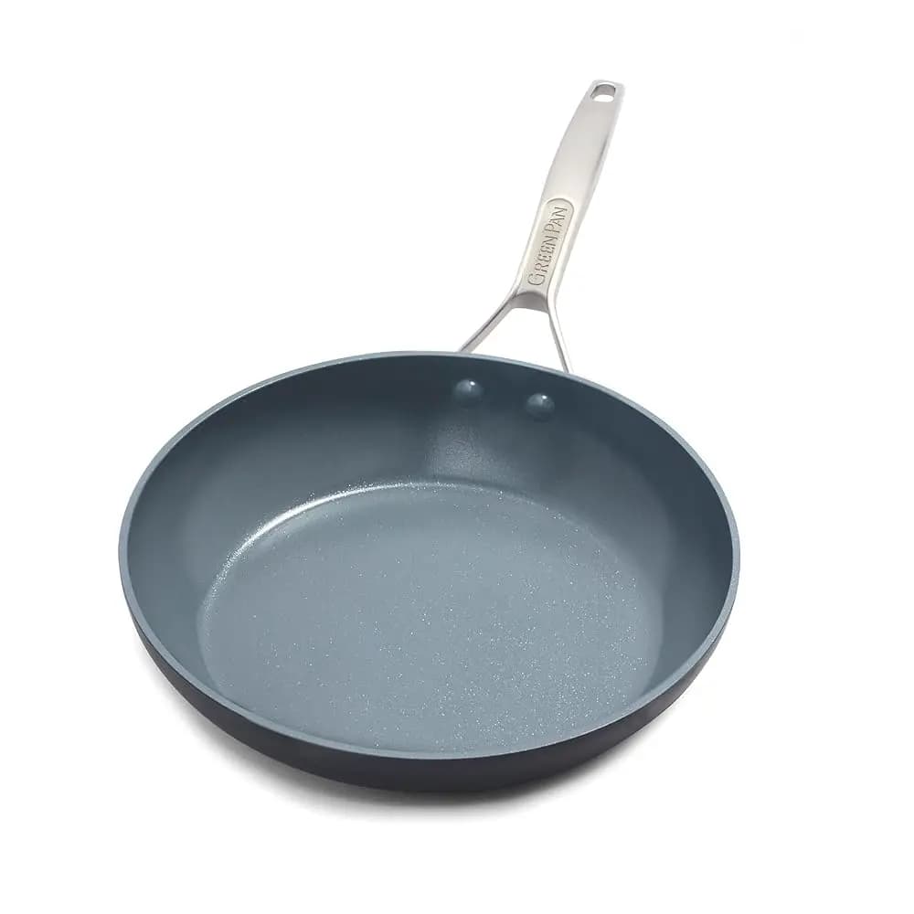 Padella Antiaderente Paris Pro in Ceramica Anodizzata Dura, 10 Pollici, Senza PFAS, Lavabile in Lavastoviglie, Grigia