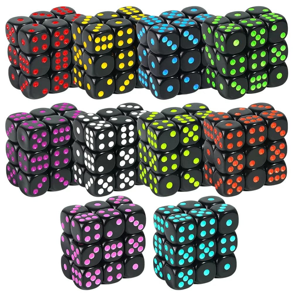 Dadi da gioco da 16 mm D6 di dadi a sei facce ad angolo arrotondato per DND, RPG, giochi da tavolo o insegnamento delle materie prime