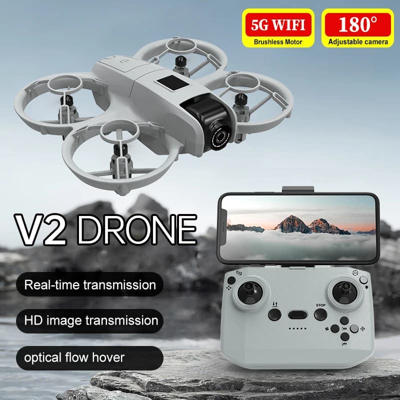 Mini drone 4DRC V2 WIFI RC Quadcopter 180 ° Helicopter with adjustable camera for beginners Toy for children Gift optical flow fly