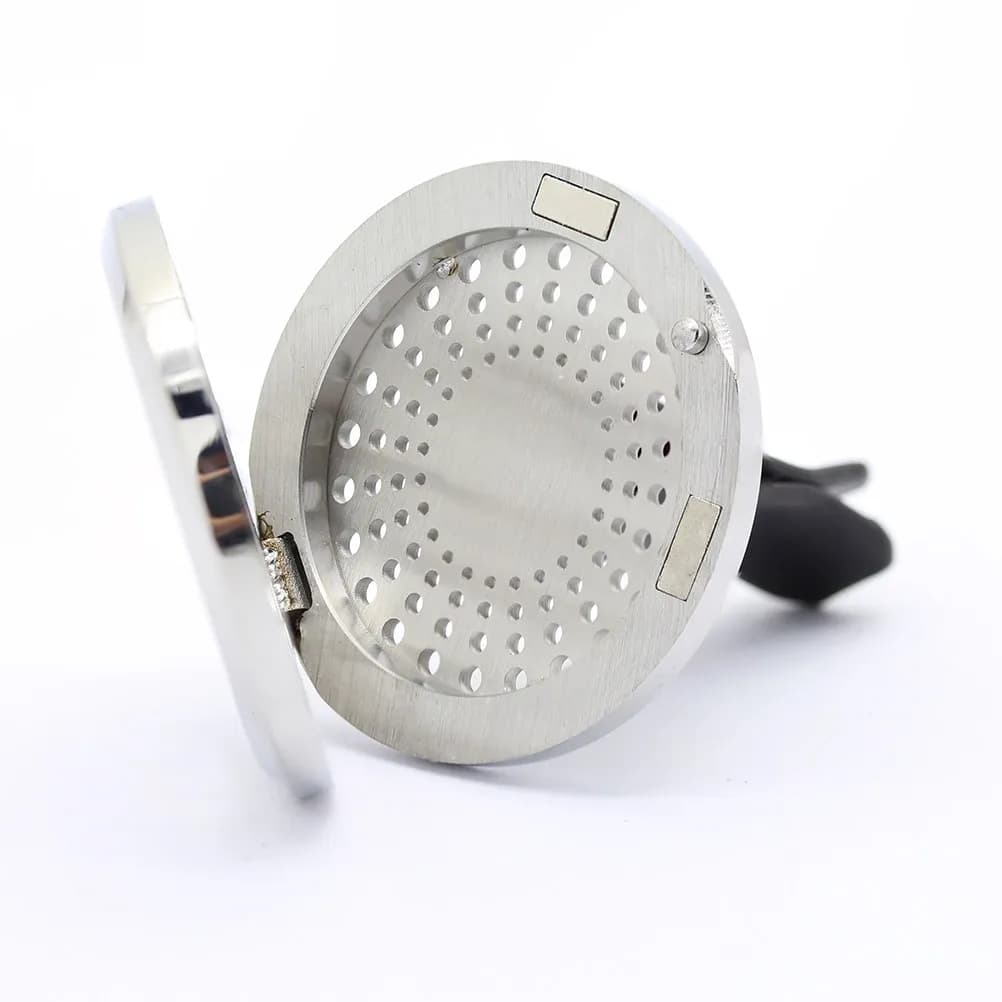 30mm Premium 316L Stainless Steel Car Diffuser, Ventilation Bushing Clip, Auto Deodorant with Magnetic Medaglione and 10 Ricariche