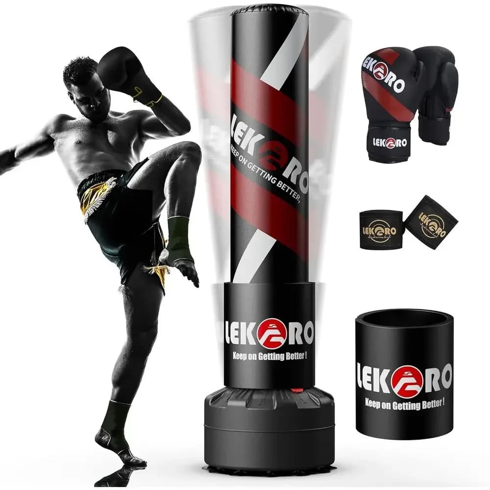 Freestanding Punching Bag with Gloves, Heavy Duty Boxing Stand for Adults and Kids, Versatile Kickboxing Training Bag