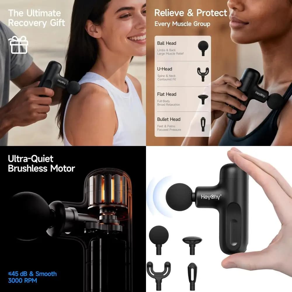 Muscular Massage Gun Complete with 4 Accessories for Portable Muscle Lift and Pain Reduction