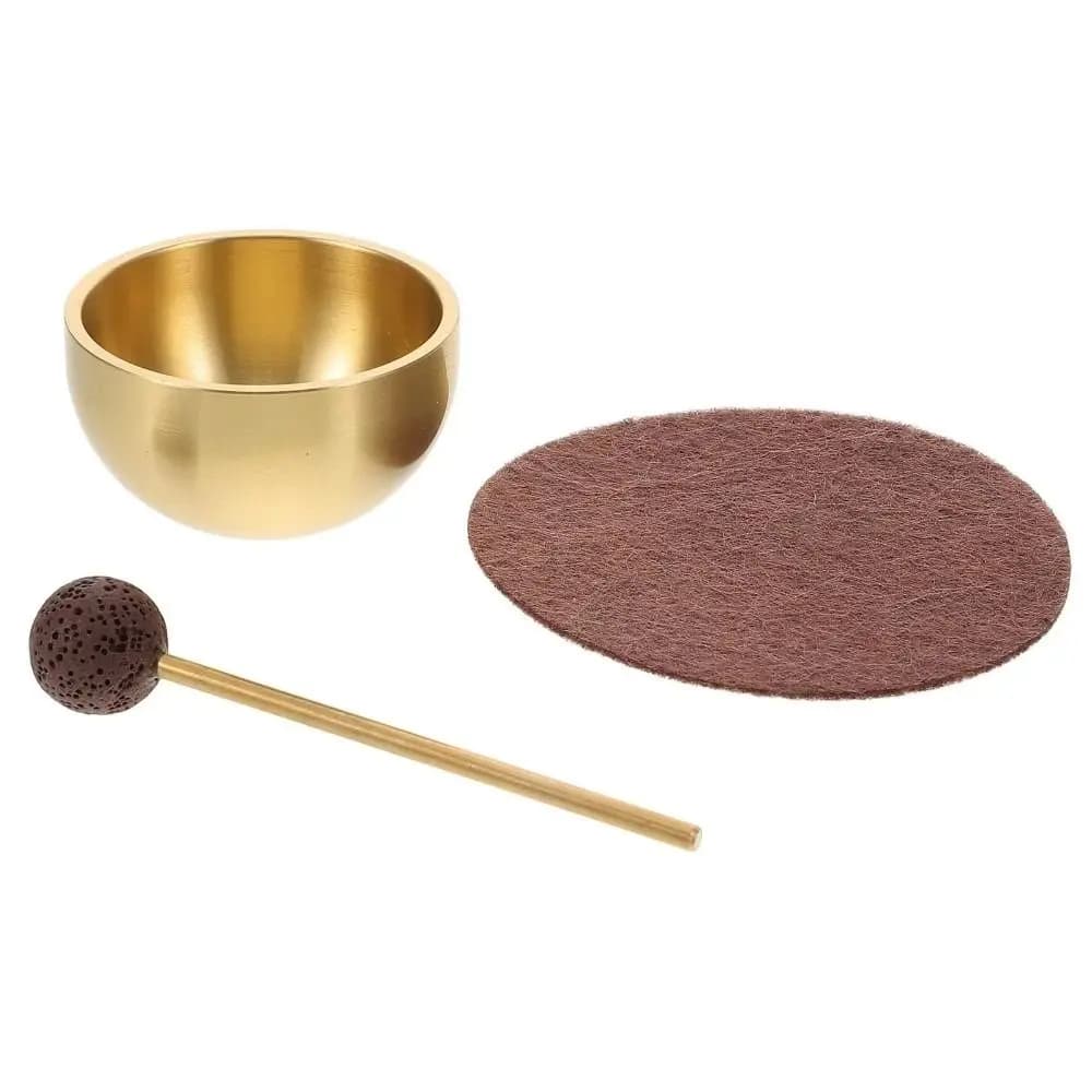 Portable Mini Singing Bowl Healing Stress Relief Sound Bowl Therapeutic Use with Stick Tibetan Singing Bowl Meditation Practice