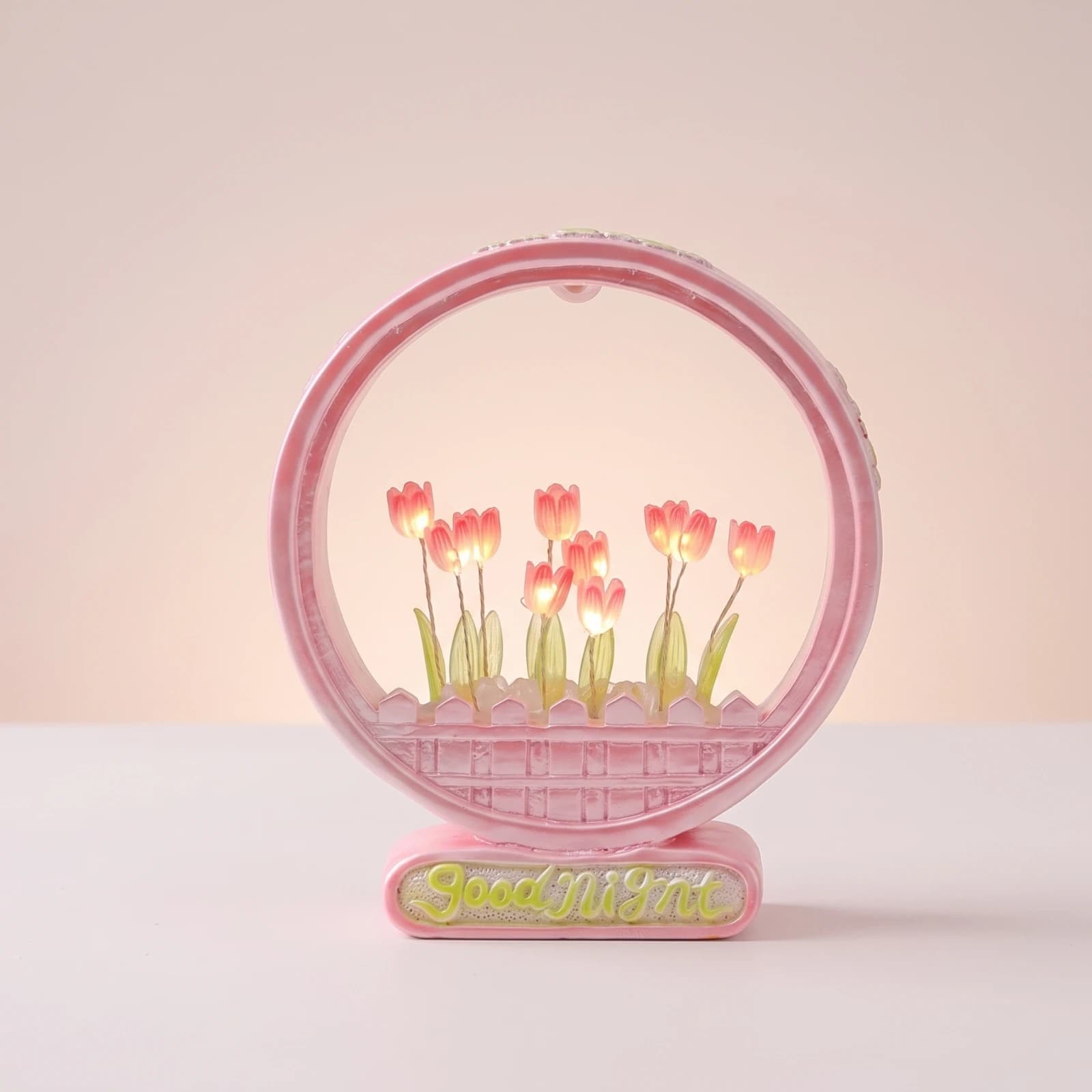 Flower Night Light Illuminated Flower Lamp Flower Night Light LED Flower Lamp with Wooden Base Elegant for Bedroom, Desk