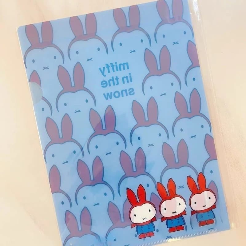 Hot Miffy A4 L Shape File Folder Single Sheet Document Sleeve Thick Wear Resistant Drop Resistant Paper Organizer School Office