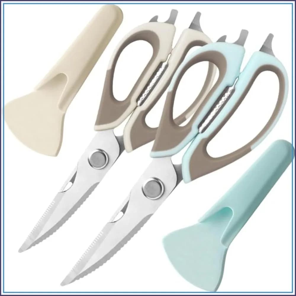 2 Pcs Heavy Duty Kitchen Shears, Come Apart Design, Stainless Steel Scissors with Magnetic Holder for Fridge