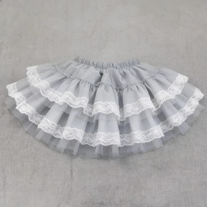Minigonna da donna Sweet Lolita, gonna estiva a balze stile principessa Kawaii, con orlo arricciato, casual per tutti i giorni, alla moda, nuova.