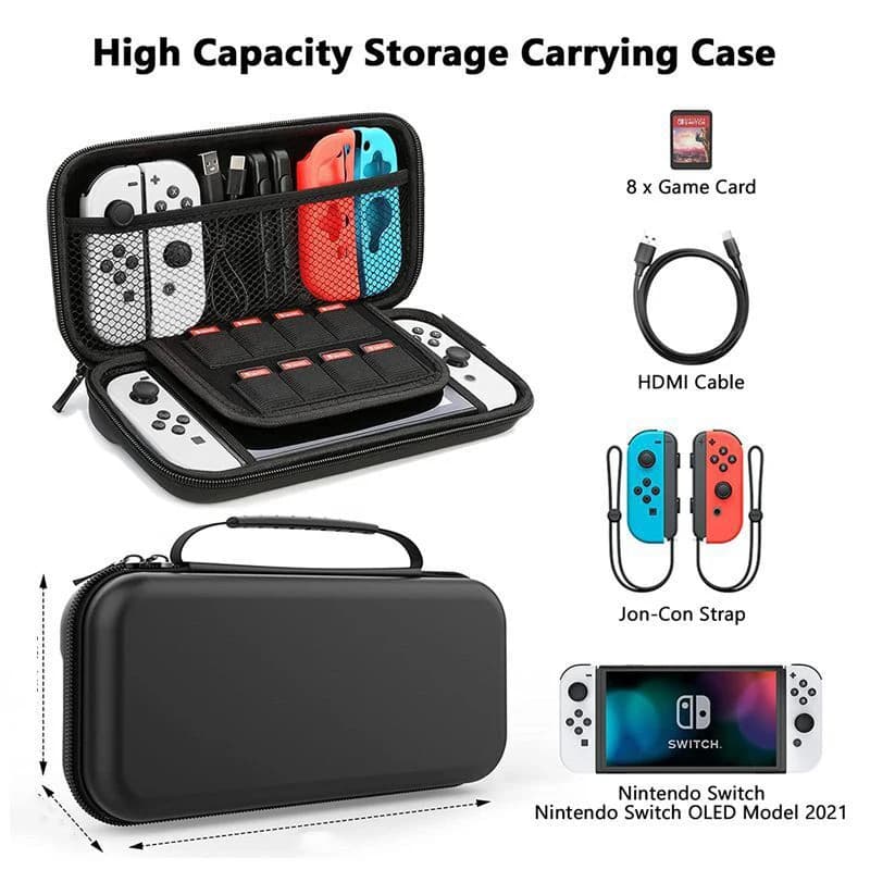 Borsa portaoggetti per Nintendo Switch, custodia protettiva portatile, borsa da viaggio impermeabile antigraffio per accessori Nintendo Switch OLED