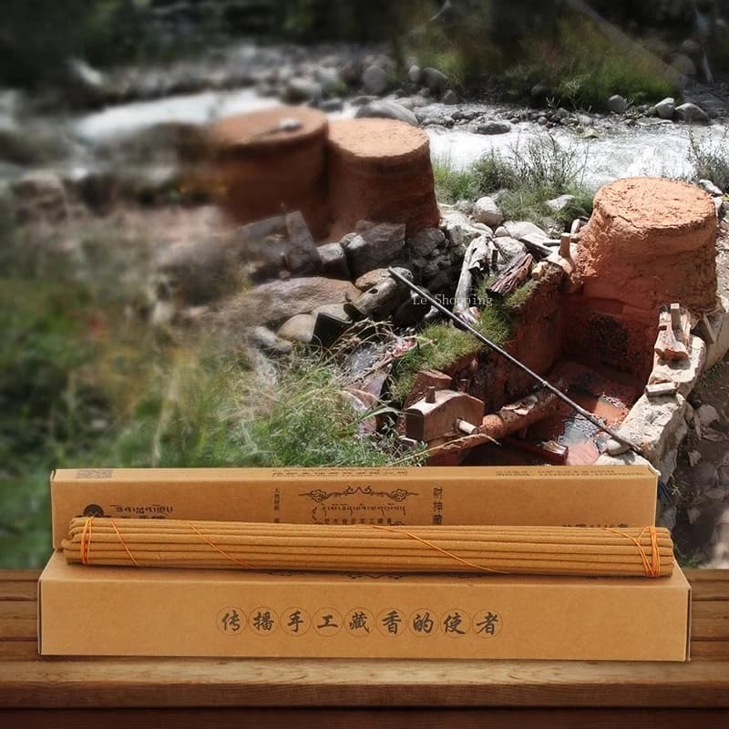 Bastoncini di incenso naturale fatti a mano Legno di sandalo Dio della ricchezza Incenso tibetano Rinvigorente lo spirito Purifica l'aria Lenisce la mente Joss Stick