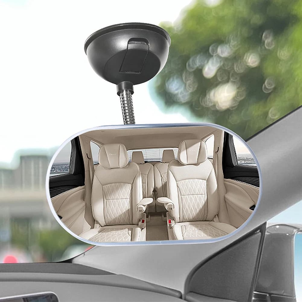 Specchietto Convesso Posteriore per Auto con Ventosa, Rotazione a 360 Gradi, Monitor Regolabile per Bambini, Mini Specchio di Sicurezza per Visione Convessa del Bambino