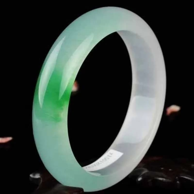 New Bracelet in Natural Quartz Jade, Jade Bracelet Ice Flower