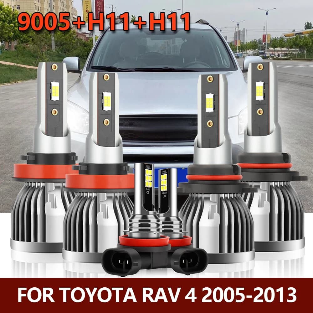 Lampadine per fari a LED 6x 9005 H11 fendinebbia Combo Kit lampada per auto per Toyota RAV 4 RAV4 2005 2006 2007 2008 2009 2010 2011 2012 2013