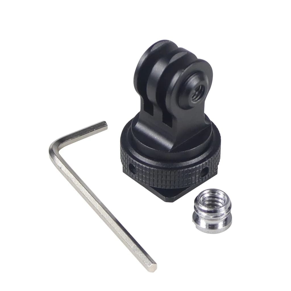 Adattatore per treppiede in alluminio con filettatura da 1/4" Staffa per supporto per slitta fredda per microfono per GoPro 13 DJI OSMO Action 5Pro Insta360 X5