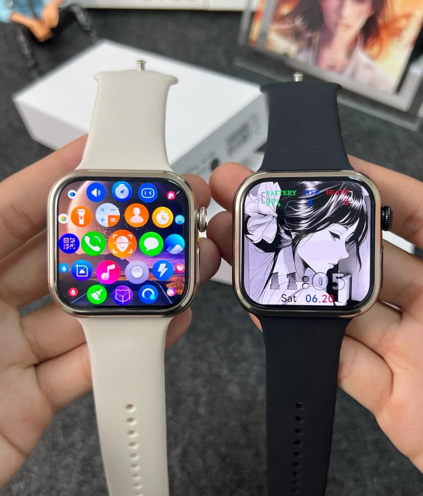 [Wide Screen M53Pro] W527 chip smartwatch,widescreen fingerprint-unlocked smartwatch with SIM card slot