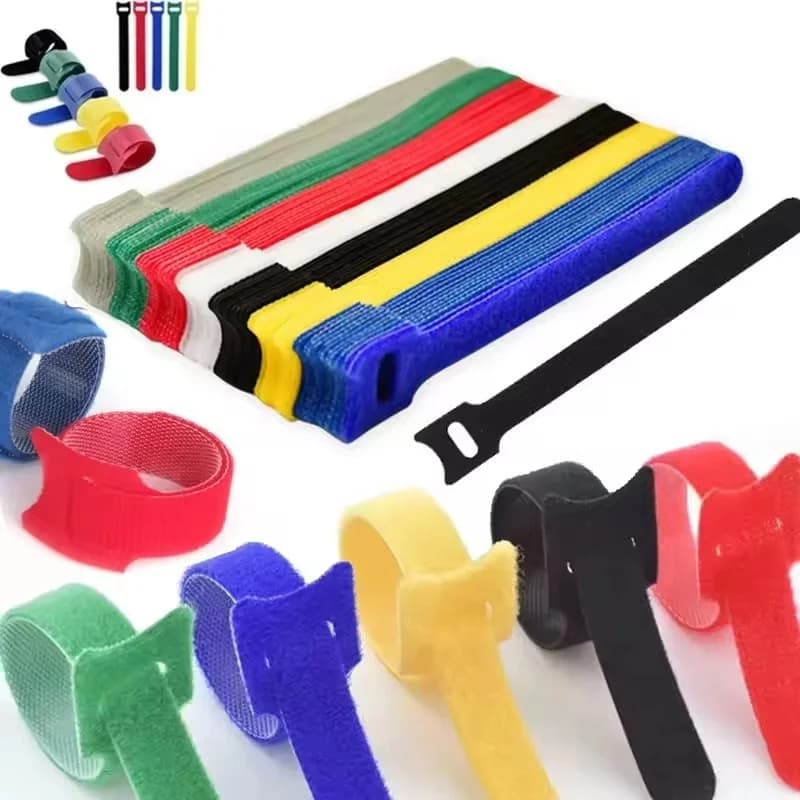 50pcs Multipurpose Fastener Cable Straps Tape Cable Ties Reusable Hook Loop Strips Wire Ties USB Cable Organizer Cable Protector